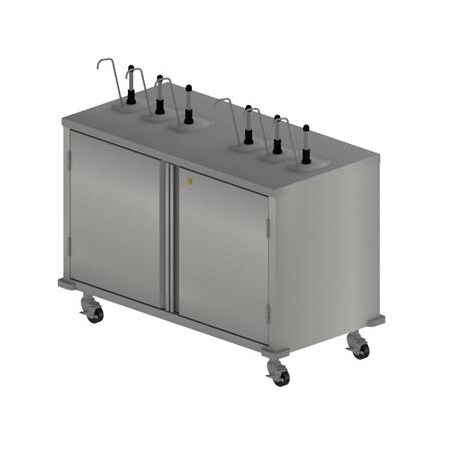 Bk Resources Stainless Steel Single Sided 3 Condiment Cart With 6 Pumps 48"L x 24"W CC-R-486